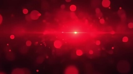 Looping abstract background with neon red bokeh particles and soft glowing texture

