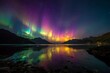 © Naheed_Art - Aurora borealis northern lights over water landscape photography nature travel scenic night sky view