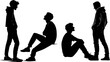 © Rezowan  - Young Men Silhouettes in Casual Poses - Urban Youth Lifestyle