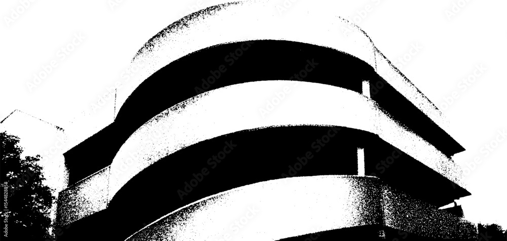 Textured Contrast Ramp Dramatic curved ramp architecture in high contrast black and white ...