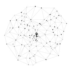 Wall Mural - geometric network of connected dots representing brain cells, neural pathways, or artificial intelli