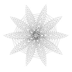 Wall Mural - abstract geometric diamond star with ten points formed by intricate wireframe mesh lines perfect for