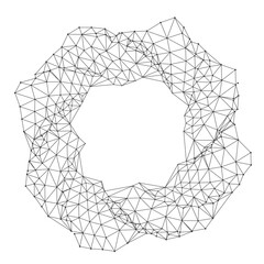 Wall Mural - abstract polygonal wireframe donut with multi-layered geometric mesh structure perfect for technolog