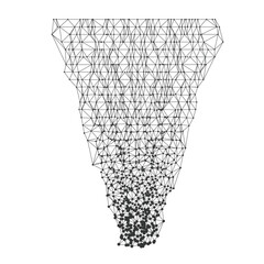 Wall Mural - dynamic polygonal tornado shape formed by connected black lines and dots, perfect for technology, sc