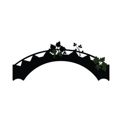 Wall Mural - Abstract vector illustration of a girl's silhouette against a nature background with a floral tree design