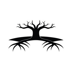 Wall Mural - Abstract tree silhouette vector illustration featuring a natural design with branches and leaves, suitable for all seasons