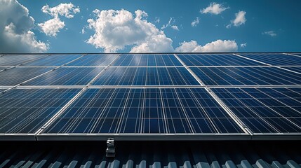 Residential solar systems sustainable power technology on house rooftop featuring photovoltaic array under dramatic sky