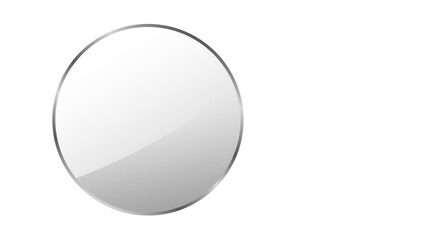 Transparent Background Blank Glossy White Circle Button for Icons and Text
