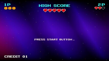 Wall Mural - level up icon pixel art. 8 bit game. retro game. retro futurism sci-fi background. glowing neon grid