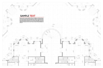 Wall Mural - Architectural background. Building construct plan. Interior design sketch draw. Home floor architect pattern. Office reconstruction project. Abstract technology illustration. Vector blueprint.