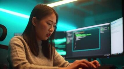 Focused programmer establishing secure connection with coding expertise online