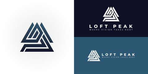 Wall Mural - abstract lp logo in a dynamic, interlocking design. represents real estate development, architecture