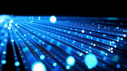 Wall Mural - a blue line of light is shown in the image. the light is blue and is very long