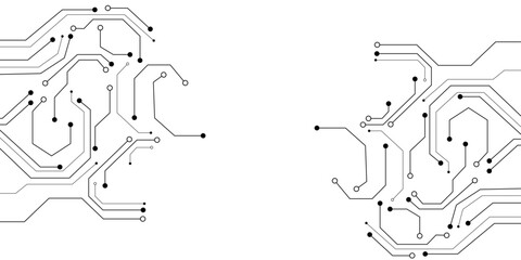 Wall Mural - white circuit wallpaper