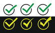 © skilleddesigner90 - check mark icon button set. check box icon with right and wrong buttons and yes or no checkmark icons in green tick box and red cross