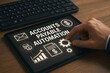 © Creative mind - A hand interacts with a tablet displaying 'Accounts Payable Automation,' surrounded by relevant icons, symbolizing streamlined financial processes.