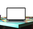 © Ricardo - Laptop Notebook on table with transparent screen and transparent background