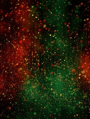 Wall Mural - abstract christmas glittering background with red and gold lights falling on glitter green space for