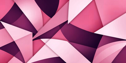 Wall Mural - abstract design featuring overlapping geometric shapes in shades of pink and purple tones