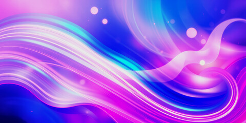 Wall Mural - abstract background with flowing lines of white, blue, pink and purple colors and bokeh effects