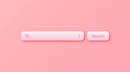 Wall Mural - colorful 3d search bar template. internet browser engine with search box, address bar and text field