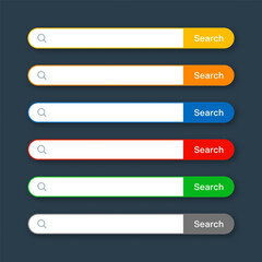 Wall Mural - various search bar templates. internet browser engine with search box, address bar and text field. u