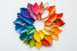 © Muhammad - Circular arrangement of textured paint strokes displaying a vibrant color spectrum on white surface
