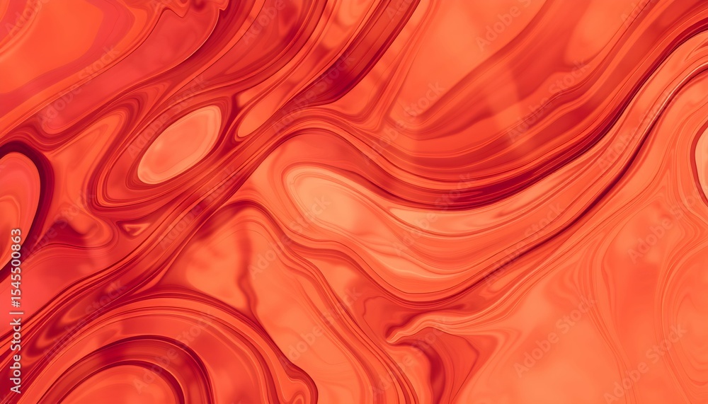 Abstract swirling red and orange paint texture, fluid motion, dynamic ...