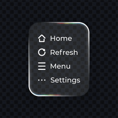 Wall Mural - liquid glass effect user interface element for ui ux design. modern transparent control panel with m