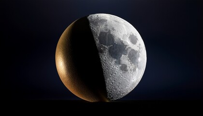 Wall Mural - two celestial bodies representing light and shadow or lunar phases astronomical abstract illustrating duality and balance