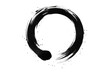 © PNG Kingdom  - Zen enso circle in black ink, representing enlightenment, cosmic energy, and spiritual emptiness on translucent surface