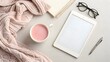 © Samoresh - Flatlay of modern tech accessories on neutral matte surface