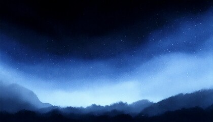Wall Mural - watercolor painting bright pastel black sky at night