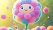 © hongjian - Cute fluffy flower with a smiling face