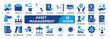 © Eka Y S - Asset Management icon collection set. Containing asset,portfolio,investment,tracking,valuation,allocation,monitoring,optimization,inventory,ownership icon. dual tone vector.
