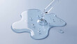 © Obsure - Glass Dropper Applying Clear Hydrating Serum Texture on Glossy Clear Surface