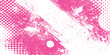 © AVADA - With pink paint splatters and scratched elements against a white background  abstract expressionism painting illustration