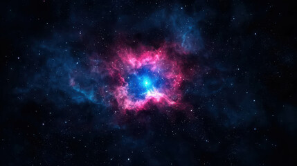 Wall Mural - Stunning Cosmic Nebula with Vibrant Colors and Starry Background Capturing the Beauty of Deep Space and the Mysteries of the Universe