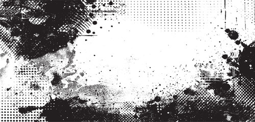 Wall Mural - grunge real organic vintage halftone vector vector grunge brush strokes texture rough black scratche