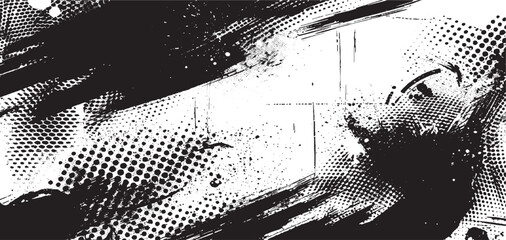 Wall Mural - grunge vector background. black and white texture. abstract monochrome grunge for vector grunge brus