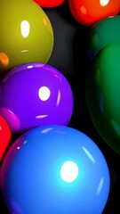 Wall Mural - vibrant collection of multicolored shiny orbs clustered together, creating a playful and eye-catchin