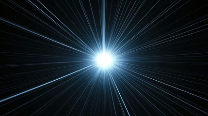 Wall Mural - Abstract burst of light radiating from a central point creating a cosmic effect with detailed lines emanating in all directions on a black background