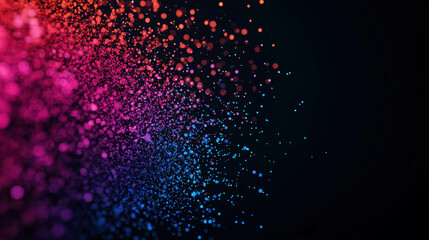 Wall Mural - vibrant abstract background with colorful particles in gradient shades of magenta, orange, and blue 