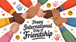 © MDSAJIB - Diverse hands intertwined celebrating international day of friendship isolated on transparent background