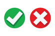 © skilleddesigner90 - check mark icon button set. check box icon with right and wrong buttons and yes or no checkmark icons in green tick box and red cross