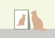 © Jayd - A cat sits in front of its framed portrait in the same pose minimalist vector.