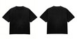 © Drip - T Shirt color black Mockup front and back view on white background