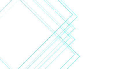 Wall Mural - abstract minimalistic background with overlapping cyan lines forming geometric diamond and square sh