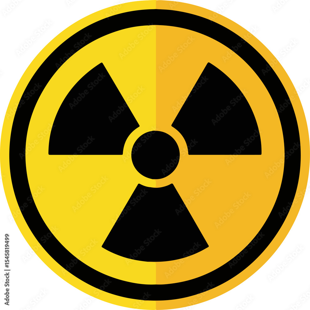 Radiation warning Hazard Nuclear sign on transparent Background Stock ...