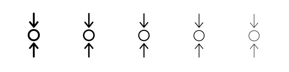 Alignment icon thin outline logo mark set